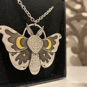 🆕 Moth Moon Star Pendant Necklace Retro Gothic Punk Vintage Boho